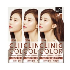 꽃을든남자 크리닉 칼라 염색약, 3개, N7커피브라운(멋내기용)