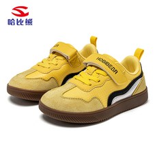 哈比熊 兒童運動鞋 網布拼接魔鬼氈運動鞋 黃色