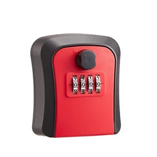 키잠금 상자 벽 마운트 아연 합금 저장 조합 안전 예비 재설정 가능 코드 실내 옥외, 01 CHINA, 02 RED