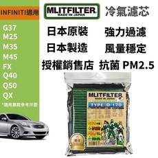 MLITFILTER D170 冷氣濾芯 日本製造 適用於 NISSAN GT-R INFINITI 車系, 1個