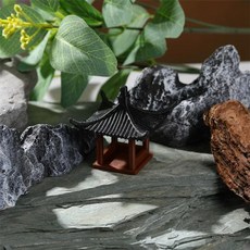 분재 건물 조경 미니어처 높이 3.0cm 수조 단층 조경용품 원형 정자 미니어처소품 정자, AC. 5.8CM 단층 사각정