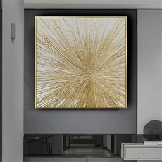 수제 추상 유화 캔버스에 골드 라인 벽 아트 현대 홈 장식 금박 벽화, 04 30x40cm No Frame, 06 P1
