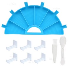 本島出貨 鑽石畫多功能翻鑽盤 DIY點鑽筆 鑽石收納托盤 鑽石繡篩鑽盤工具, 1個, 藍色多功能翻鑽盤（1號）套裝