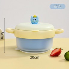 寶寶輔食碗 注水保溫碗, 蓝色 藍色