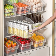 桃園出貨 造物倉冰箱收納盒食品級食品收納整理神器冷凍儲物盒整理盒抽屜, 【加厚】三個裝 整齊收納,造物倉【透明 PP材質】質量保障, 1個