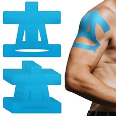 WGXX 20 Count Kinesiology Tape for Shoulder Precut Shoulder Tape for Pain Relief Waterproof & Ela, 블루