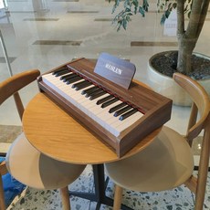 독일 RICZAC 미니 피아노 오르간 선물 장난감 전자, 1개, C. 37키 호두색 건전지 데스크탑 모델