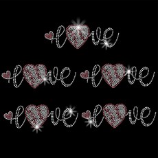 1개 유리 핫픽스 라인스톤 다리미 부착형 아플리케 의상 액세서리 (옷 가방 바지용) 하트 모양 297x210mm, 혼합색