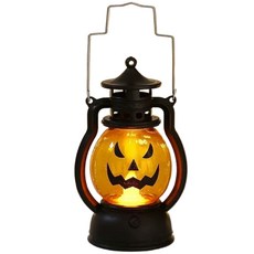 萱寶媽咪baby童裝館 萬聖節南瓜提燈 發光手提燈 聖誕節裝飾擺件 萬聖節禮物, 邪惡南瓜裝飾提燈(B款), 1個