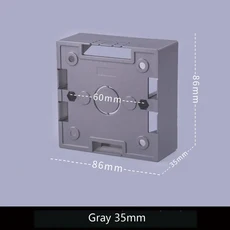 86 유형 표준 실용적인 외부 설치 상자 하우징 전기 스위치 소켓용 벽 장착형 와이어 정션 박스, 02 Gray 35mm
