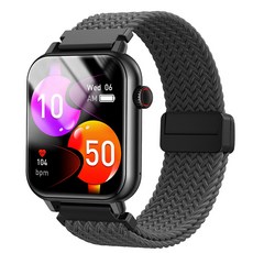 LifeSync 통화가능 스마트 워치 운동측정 2.0인치 대화면 한글판 스마트밴드, 스페이스 그레이, 4.5cm, 블루투스