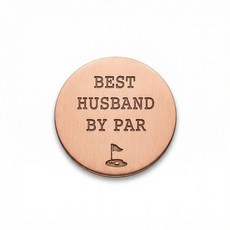 Cuffsecret Solid Copper Golf Ball Marker - Best Husband By Par Funny Golf Gift for Him - Non-Magne, 3