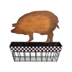 맥켄지 차일즈 코틀리 체크 피그 벽걸이 바구니 블랙 245890, 맥켄지-차일즈 코틀리 체크 피그 벽걸이 바구니 블랙 2