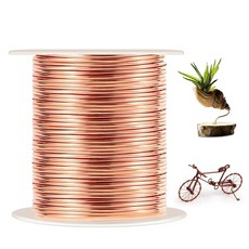 99.9% 부드러운 구리 와이어 18게이지/1mm 직경 213피트 / 65m 0.5kg(1파운드) 스풀 순수 구리 와이어 주얼리 제작 와이어 공예 와이어, 99.9% 부드러운 구리 와이어, 18게이지/1mm 직