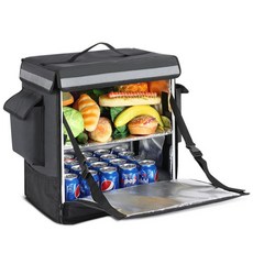 FROM THE HAND 保溫隔熱自行車外送袋背包 56L, 黑色