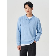 에잇세컨즈 8SECONDS 투톤 부클 카라넥 니트 스카이블루 264251EY1Q YHD455 BVG993