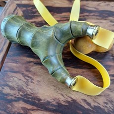 綠檀香竹節彈弓 快壓免綁 純實木竹節造型彈弓 收藏弓, 綠檀竹節快壓免綁弓, 1個