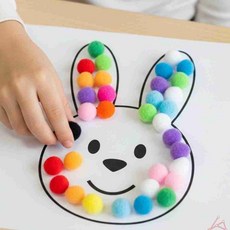 색상 혼합 폼폼이 솜방울 30mm 공예 재료 미술재료, 빨강