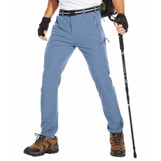 NATUVENIX 하이킹 팬츠 남성용 경량 여행 바지 신축성 있는 작업 빠른 건조 낚시 아웃도어 블랙(벨트 포함) 34 x 30