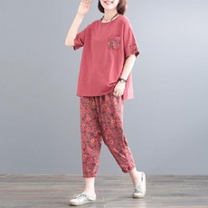 【顯瘦洋氣】媽媽裝套裝 運動服套裝 休閒套裝 兩件套 大碼女裝 胖mm服裝 冰絲透氣 寬鬆舒適 2025夏季新款 中年媽媽休閒出行