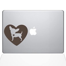 The Decal Guru Heart Chihuahua 맥북 데칼 비닐 스티커 - 12인치 맥북 - 브라운 (1321-MAC-12M-BRO)