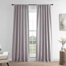 HPD Half Price Drapes 프렌치 리넨 커튼 304.8cm(120인치) 롱 암막 커튼 침실 및 거실용 127 x 304.8cm(50 120인치) (패널 1개)