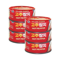 사조 참치 통조림 고추참치 안심따개, 6개, 135g