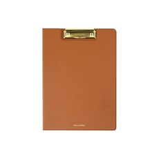 FENICE 스튜디오 PU A4 메탈 클립 파일, 브라운, 1개