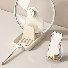앙플러스 프리미엄 3in1 냄비뚜껑 거치대 조리도구 받침대 정리함 정리대, 1개, 베이지