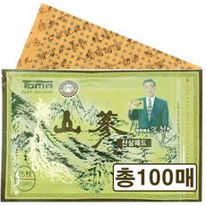 산삼패드 100매(25매X4팩) 건강패드 파스 건강파스 산삼, 4개, 25개입
