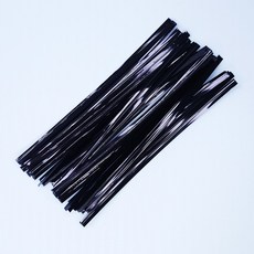 페토닷컴 예쁜 빵끈 포장끈 포장타이, 40개, 끈-28-블링빵끈 블랙 12cm