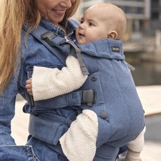 베이비뵨 유아용 캐리어 하모니 우븐멜란지 아기띠, 블루