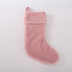 新品聖誕節裝飾品加厚泰迪絨聖誕襪聖誕樹掛件聖誕禮物袋, 粉色, 1個