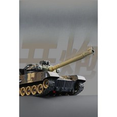 무선탱크 RC 탱크 대포 무선 조정 독일 밀리터리 전차, 배터리 + 리모콘 배터리, 2 브론즈, 1개
