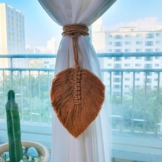 포인트 인테리어 소품 마크라메 커튼 타이백 홈데코 커텐정리, 2.브라운, 1개