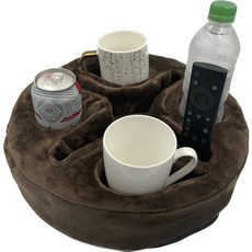 소파 위한 캐디 정리 침대 리모컨 베이지 홀더 베개 스낵 음료 휴대폰, Brown, 1개, Brown