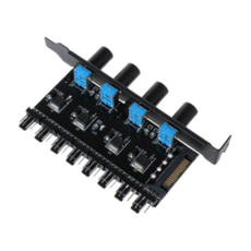 現貨附發票 電腦風扇調速器 小3PIN 小4PIN調速 PCI位安裝 大4PIN SATA風扇集線器無級調速, 1個, 不適用