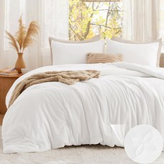 베드슈어 퀸 이불 세트 미네랄 블루 부드러운 프리워싱 사이즈 침구 클로버 디자인의 퀼트 이불 사계절용 다운 얼터너티브 베개 샴 2개 포함 3피스 침대