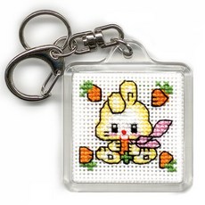 십이지신 실십자수 열쇠고리패키지 / 열두띠 십이간지 아크릴키링 십자수바느질 / 쥐 소 호랑이 토끼 용 뱀 말 양 원숭이 닭 개 돼지 마음실, 토끼띠 실십자수 열쇠고리패키지, 1개