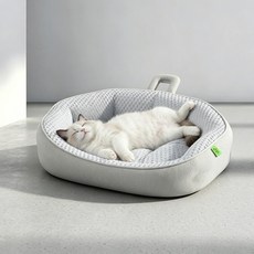 반려동물 사계절 쿨링 타원형 방석 쿠션 여름시원한 쿨매트, 1개, 그레이