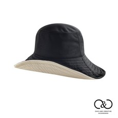 【C&C】雙面大帽沿遮陽帽(黑米/黑條紋)_S-CC-B002, 黑米