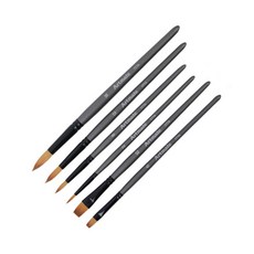 아트메이트 수채화 붓 그레이 777A 6종 세트, 평붓(6호, 10호), 둥근붓(2호, 8호, 12호, 16호), 1개