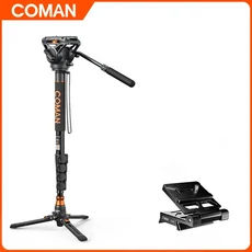 COMAN DK327AQ6 전문 비디오 카메라 모노 포드 Q6 헤드 DSLR 용 삼각대 스탠드 Canon Nikon Sony 캠코더, 01 빠른, 01 DK327AQ6 Tripod