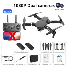 프로페셔널 드론 E88 4K 와이드앵글 HD 카메라 WiFi FPV 헤이그 항공기 전자 장난감, CHINA, 07 1080P-Dual camera-2B, 1개