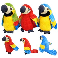 파피앙 앵무새인형 말 따라하는 앵무새 인형 말하는 앵무새 -건전지포함(완구인증/전파인증), 앵무새-녹색, 1개, 23cm