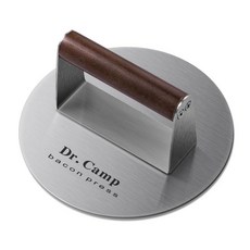 Dr.Camp 17.8cm(7인치) 스테인리스 스틸 스매시 버거 프레스 버거 스매셔 햄버거 프레스 스매셔 고기 프레스 베이컨 프레스 나무 손잡이가 있는 그릴 프레스, Dr.Camp 17.8cm(7인치) 스테인리스 스틸 스, 1개