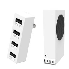 Xbox Series S용 JZW-Shop 4 포트 USB 허브 2.0 S 콘솔과 호환되는 고속 스플리터 확장 어댑터, 1개