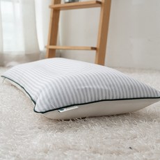 코코보들맘 유아용 Dual 경추베개 커버 + 솜, 라인 그레이