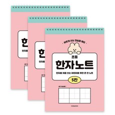 인디고어린이 초등 5칸 한자노트 (35매 스프링 100g내지), 3개, 핑크