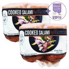 존쿡 쿡 살라미 1KG X 2 [아이스박스] + 더메이런알콜티슈, 2개